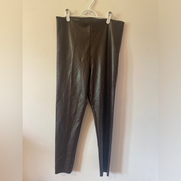 JOIE Faux Leather Leggings Size XL Black High Waist Vegan Seamless - Picture 5 of 5